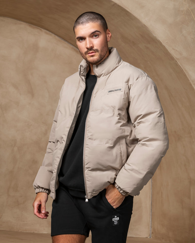 Mens Puffer Jacket Fossil – Muscle Nation