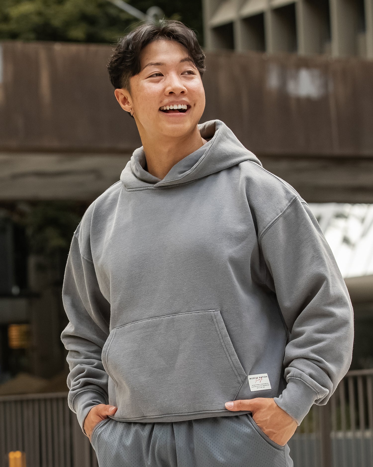 Lee Lem Cropped Hoodie - Washed Platinum Grey-Jumpers & Hoodies-XS-022545WSHPGREY-XS-MNAPPRL40958-1-Muscle Nation