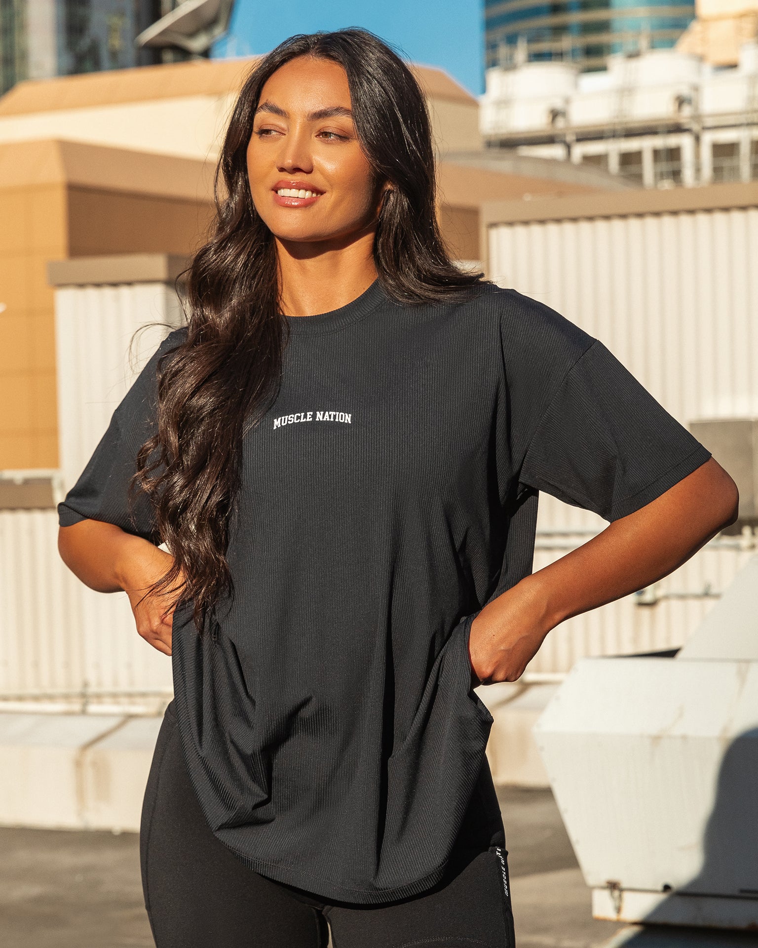 Relaxed Rib Training Tee - Black-T-Shirts-XXS-082424BLK-XXS-MNAPPRL32262-1-Muscle Nation