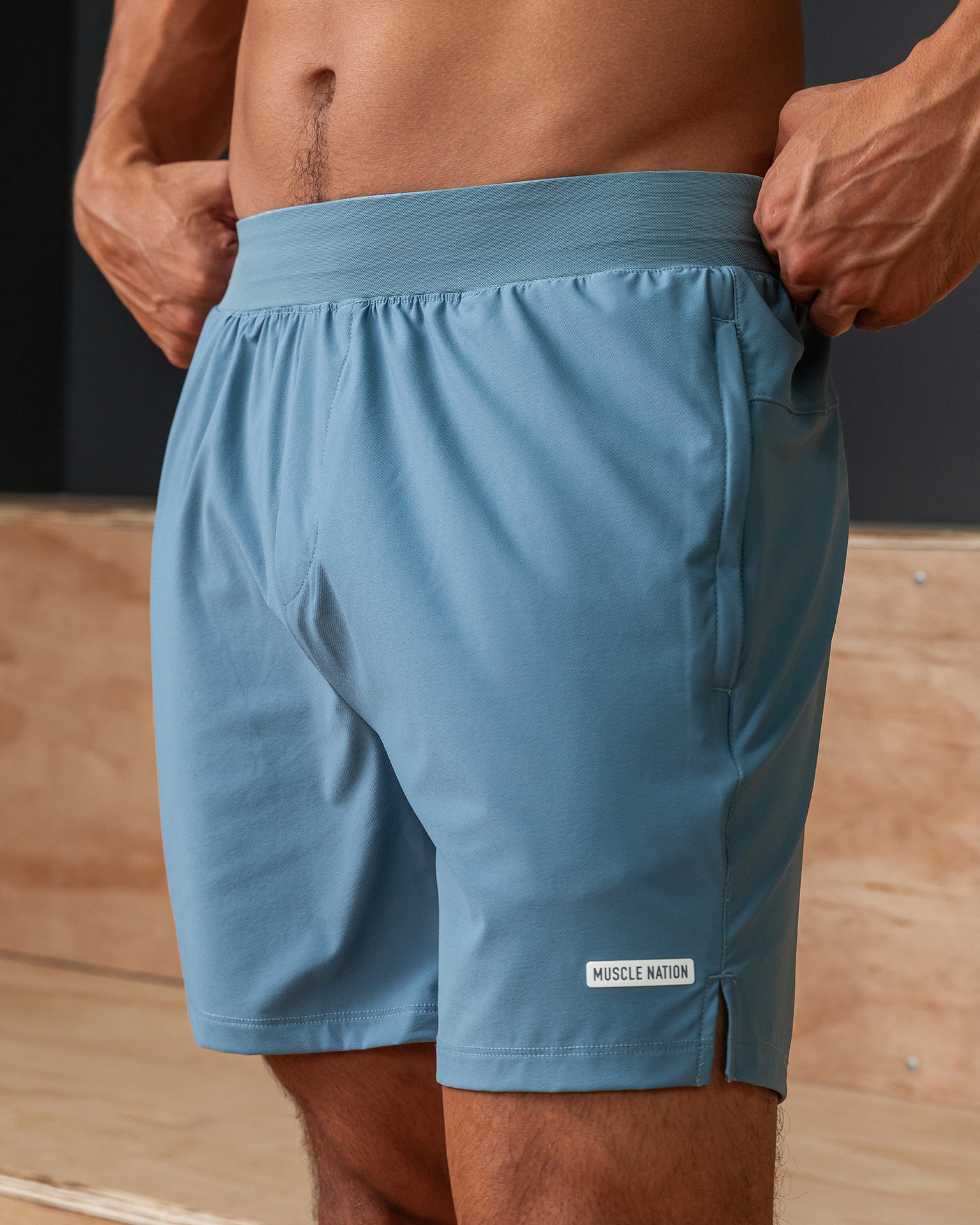 On Repeat Training 5" Shorts - Pale Thunder-Shorts-S-092411PLTHNDR-S-MNAPPRL40038-1-Muscle Nation
