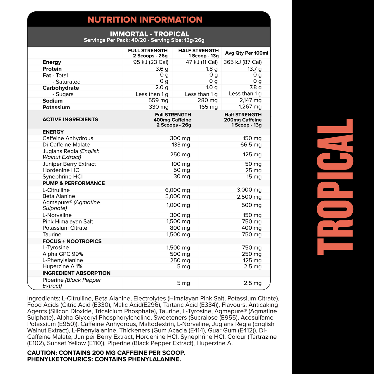IMMORTAL Pre-Workout Tropical - Muscle Nation pre-workout, view 2