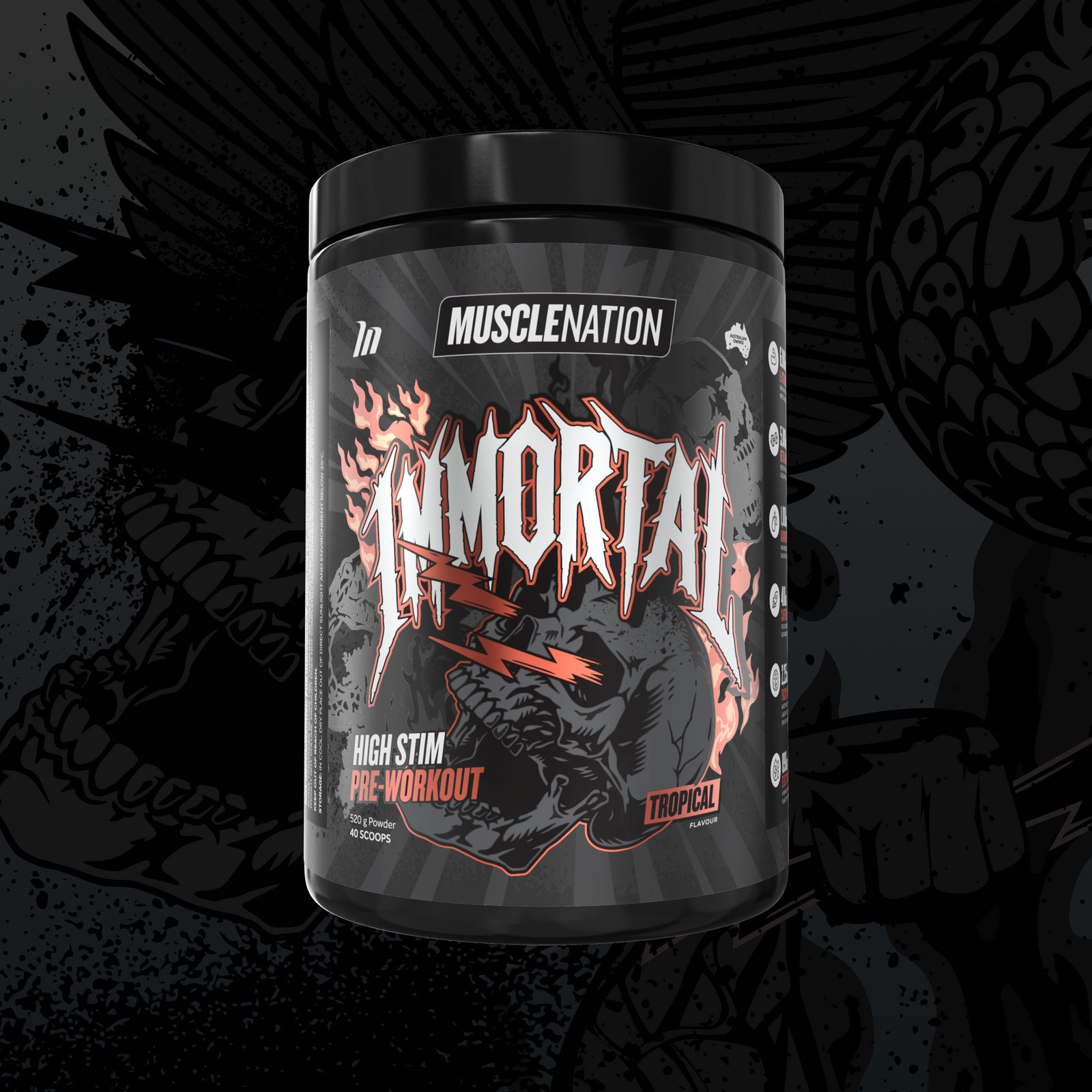 IMMORTAL Pre-Workout Tropical - Muscle Nation pre-workout