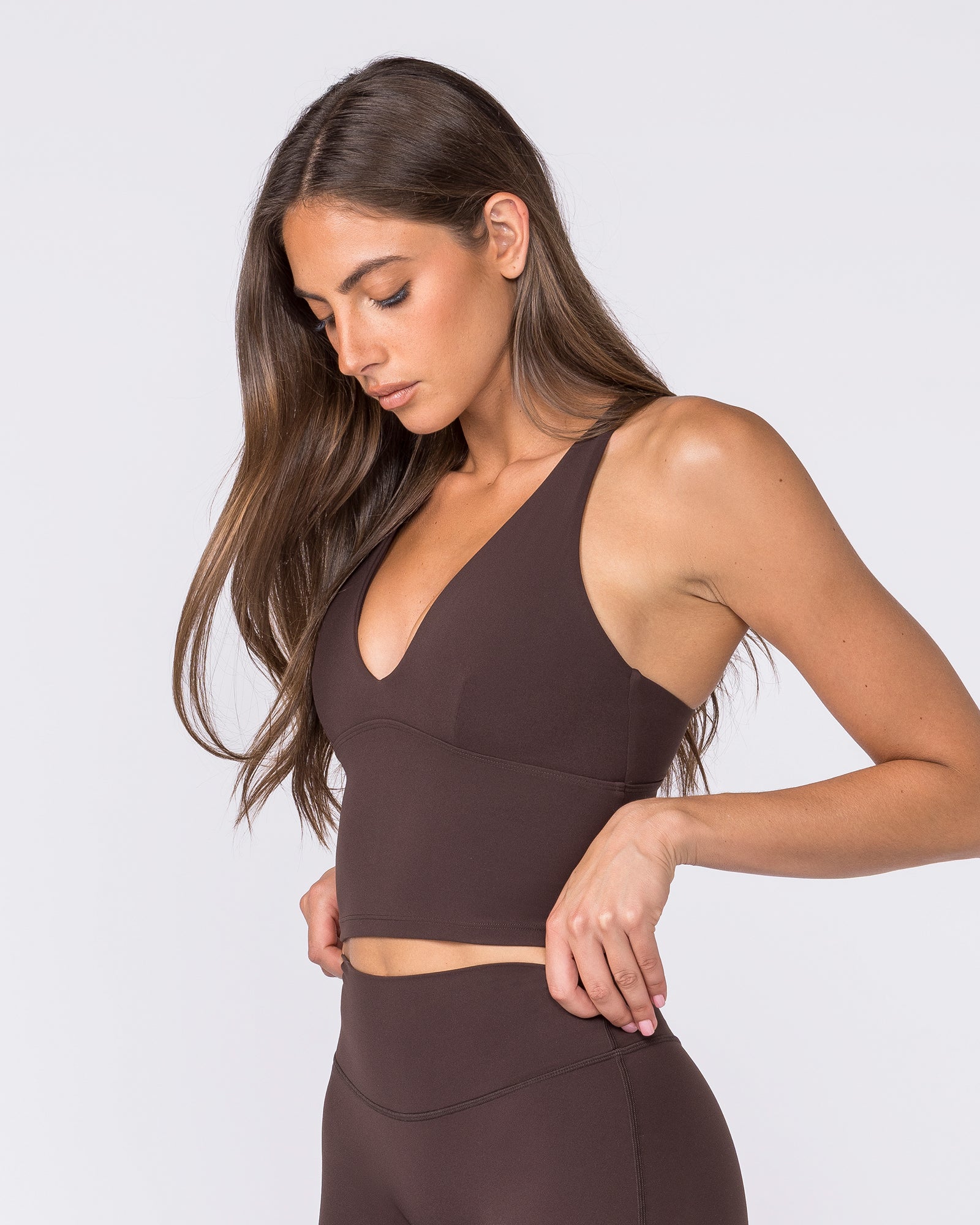 Influence Bra Tank - Cocoa-Singlets & Tanks-XS-032607COCOA-XS-MNAPPRL49103-4-Muscle Nation