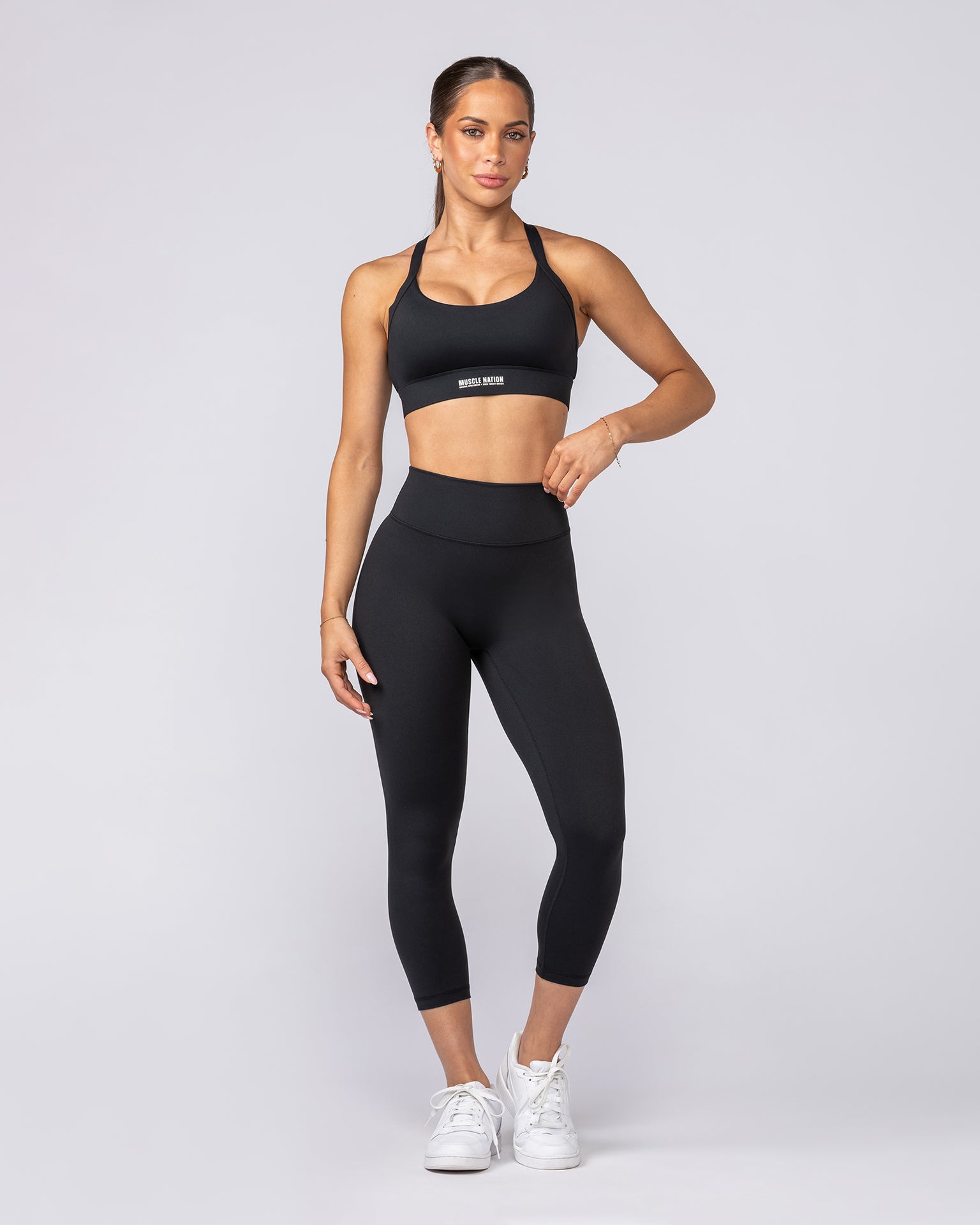 Instinct Scrunch 7/8 Leggings - Black-Leggings-XXS-112577BLK-XXS-MNAPPRL44671-6-Muscle Nation