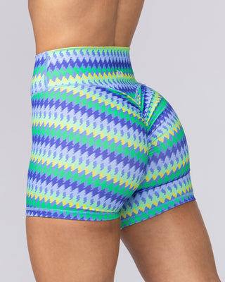 Instinct Scrunch Midway Shorts - Blue Fiesta Print-Shorts-XXS-062507BLFP-XXS-MNAPPRL43067-1-Muscle Nation
