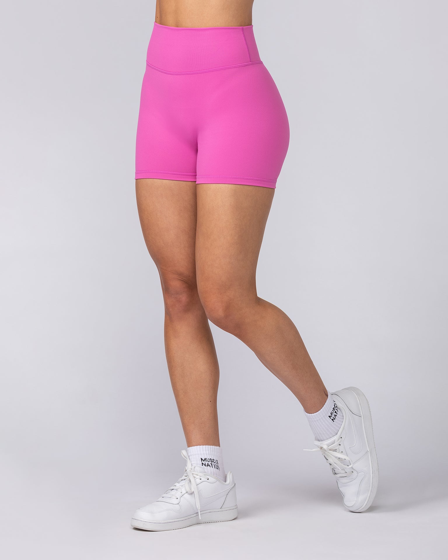 Instinct Scrunch Midway Shorts - Hibiscus-Shorts-XXS-062507HIB-XXS-MNAPPRL43076-2-Muscle Nation