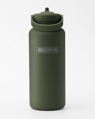 1L Insulated Water Bottle - Dark Khaki-Accessories-Dark Khaki-ACC1124135DKHAKI-ONE-MNAPPRL32731-1-Muscle Nation