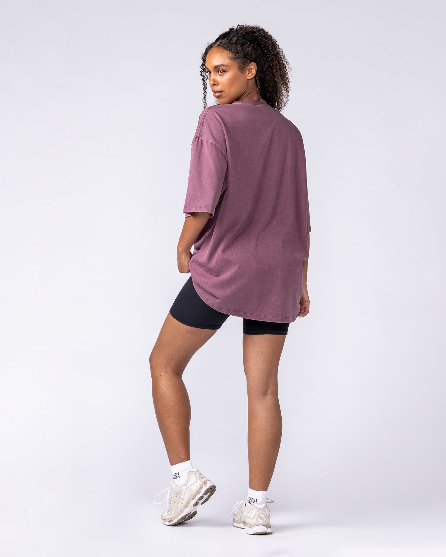 Iron Skull Oversized Tee - Washed Maroon