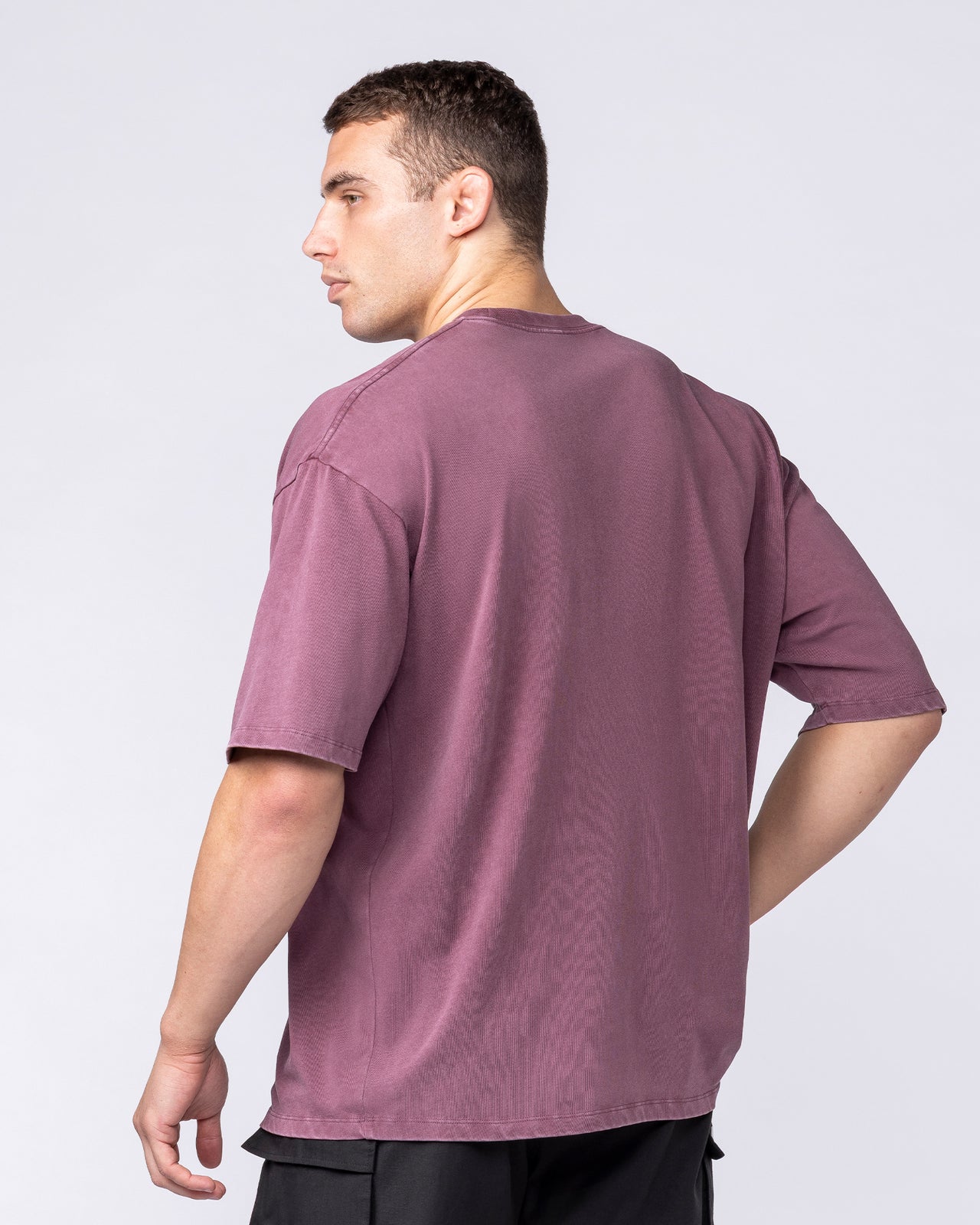 Iron Skull Oversized Tee - Washed Maroon