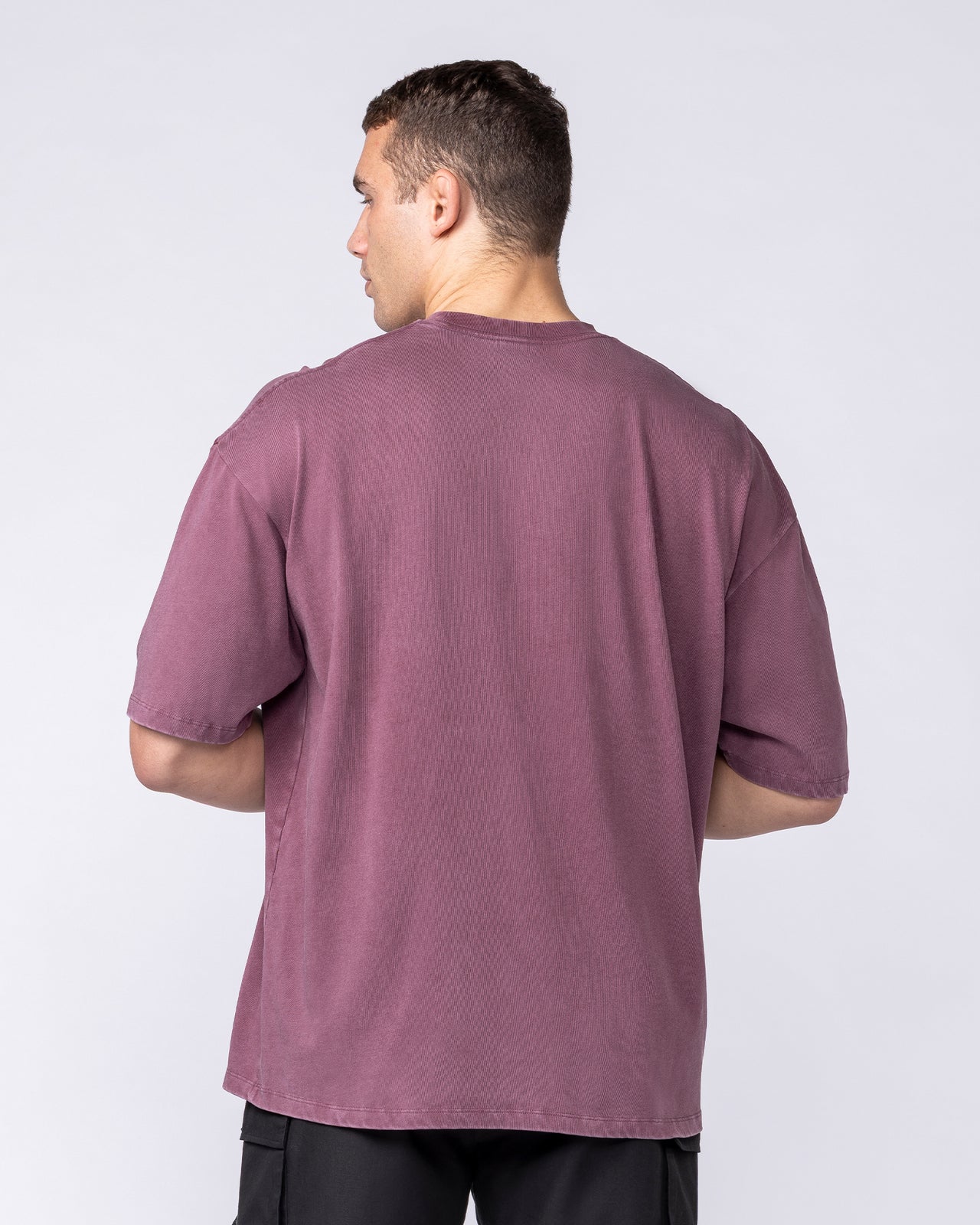 Iron Skull Oversized Tee - Washed Maroon