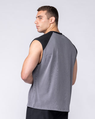 Iron Skull Raglan Boxy Muscle Tank - Washed Tornado