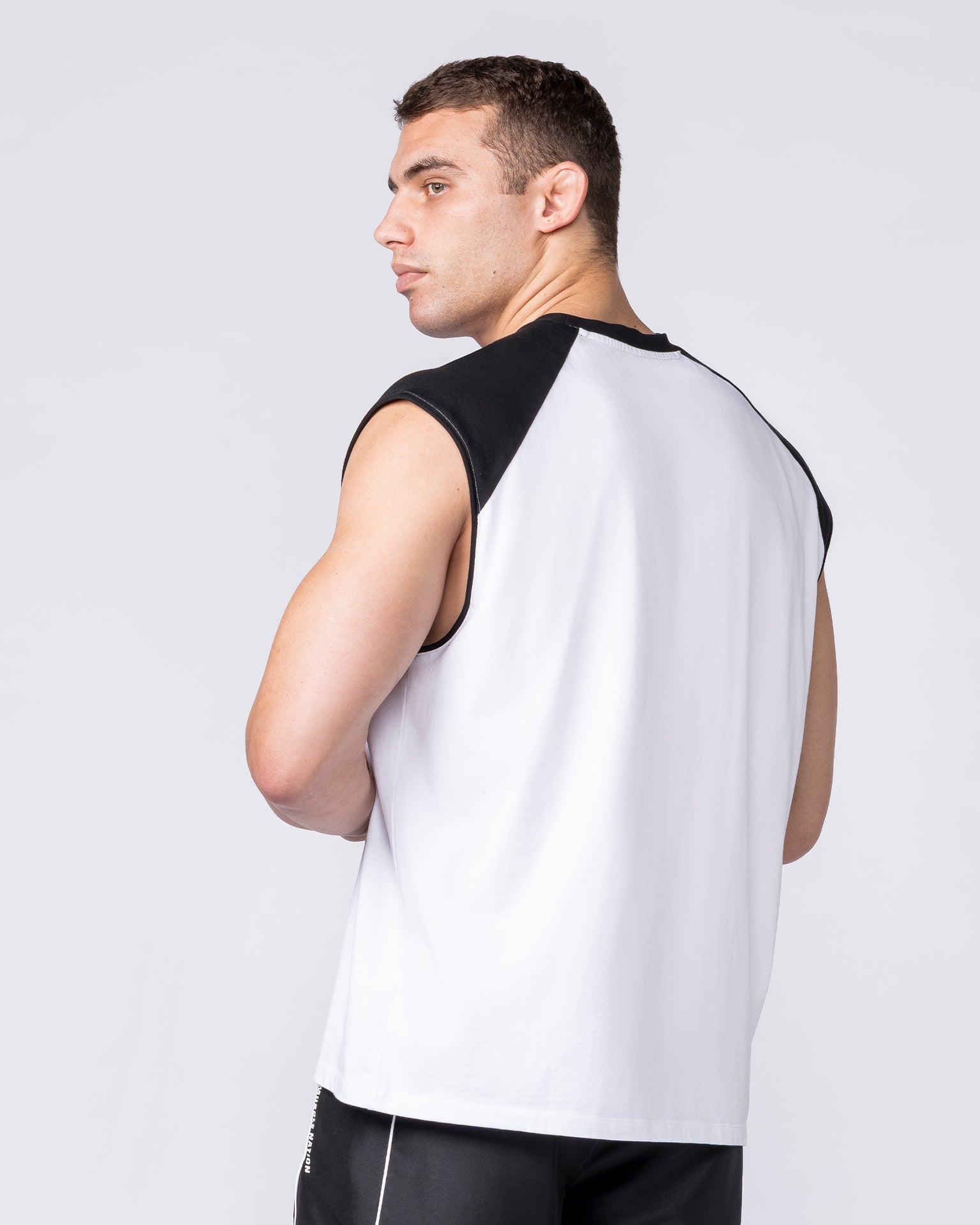 Iron Skull Raglan Boxy Muscle Tank - White