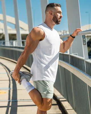 Reflective Running Tank - White-Singlets & Tanks-S-042351WHT-S-MNAPPRL24287-1-Muscle Nation