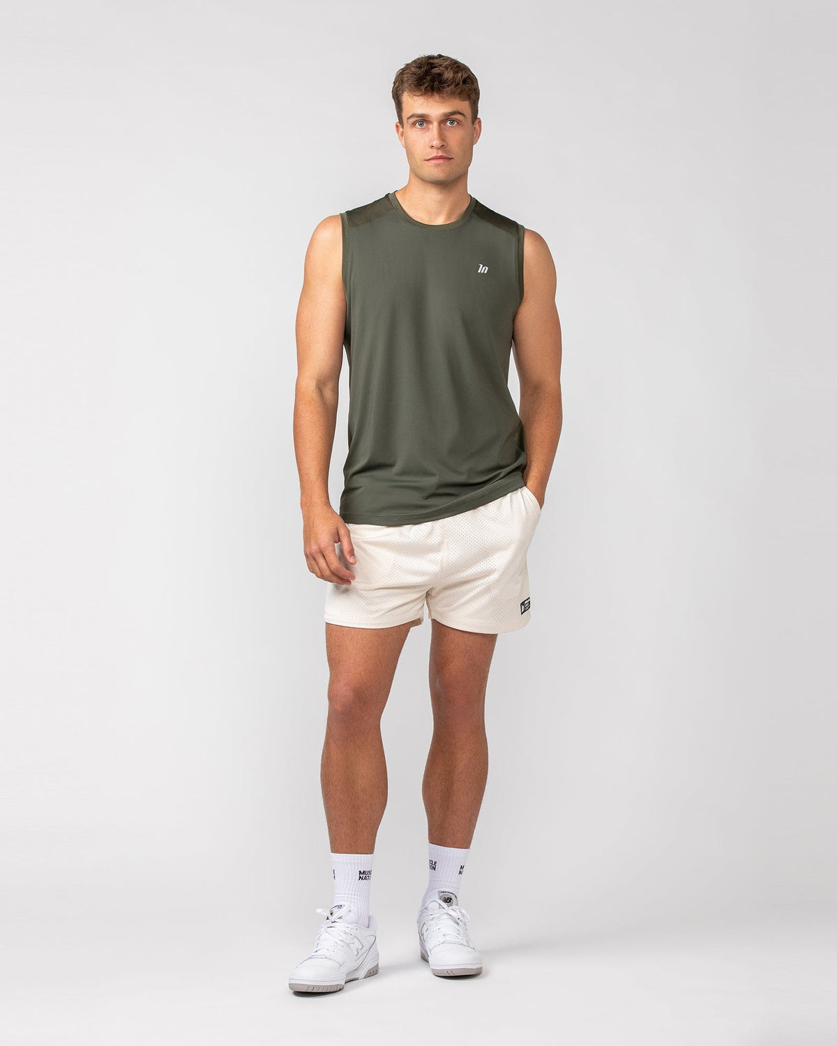 Lay Up 3.5" Shorts - Travertine-Shorts-S-052404TRAV-S-MNAPPRL31846-6-Muscle Nation