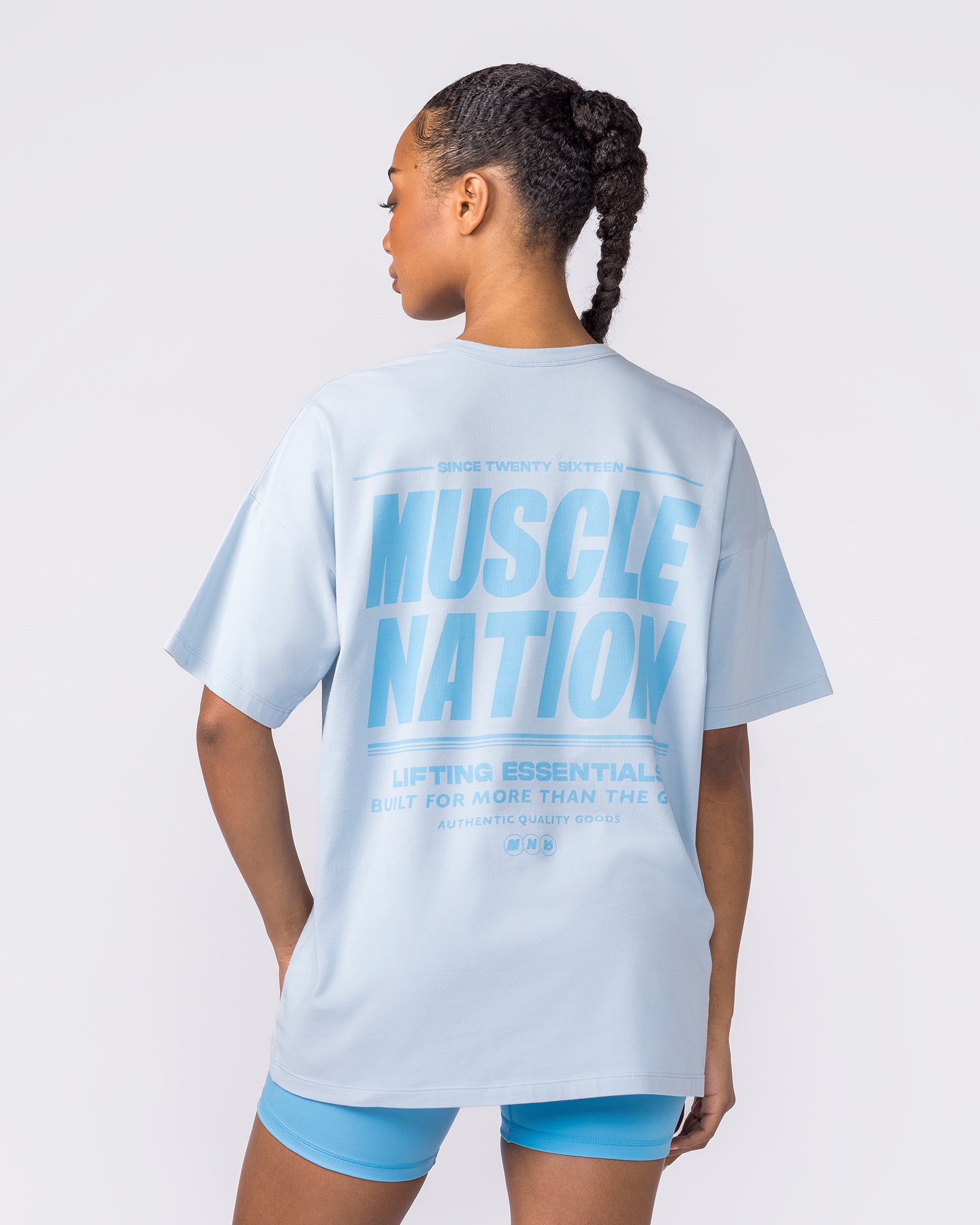 Kick-Start Oversized Tee - Bluebell-T-Shirts-XXS-042614BLBL-XXS-MNAPPRL50189-5-Muscle Nation