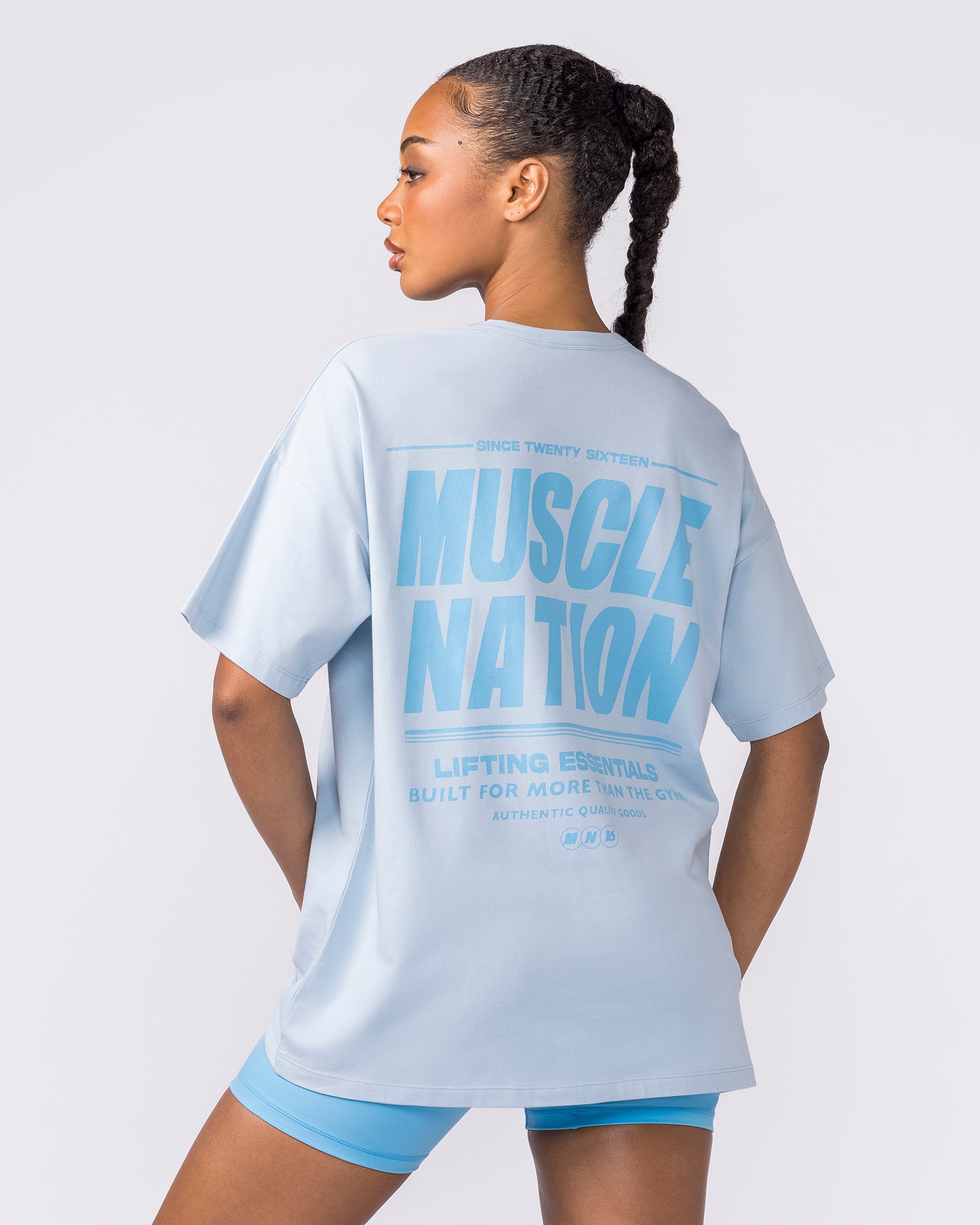 Kick-Start Oversized Tee - Bluebell-T-Shirts-XXS-042614BLBL-XXS-MNAPPRL50189-4-Muscle Nation