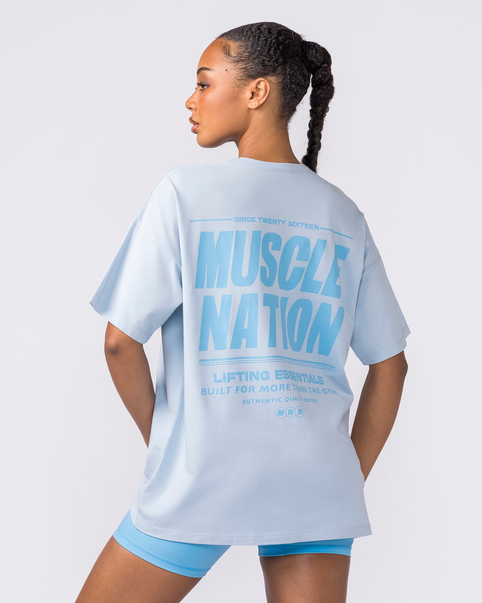 Kick-Start Oversized Tee - Bluebell-T-Shirts-XXS-042614BLBL-XXS-MNAPPRL50189-4-Muscle Nation