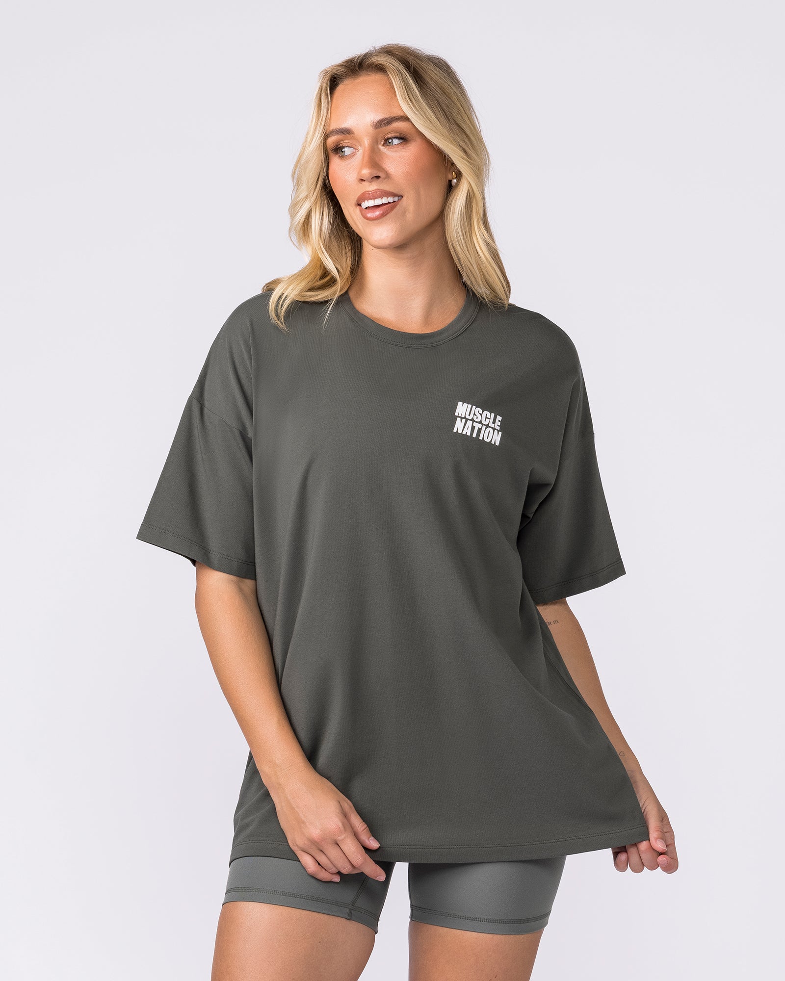 Kick-Start Oversized Tee - Dark Botanica-T-Shirts-XXS-042614DKBTNCA-XXS-MNAPPRL50198-2-Muscle Nation