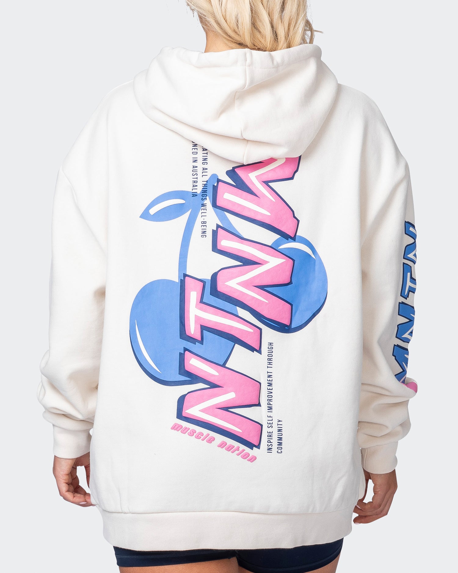 Cherry Oversized Hoodie - Travertine - Muscle Nation
