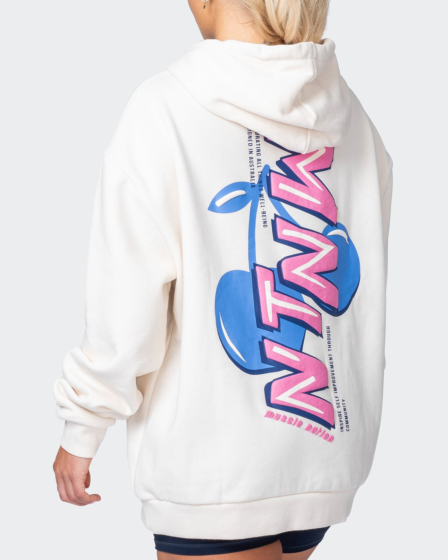 Cherry Oversized Hoodie - Travertine - Muscle Nation