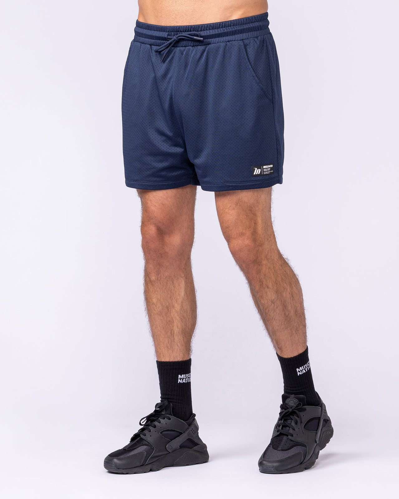 Lay Up 3.5" Shorts - Navy-Shorts-S-112553NAVY-S-MNAPPRL47011-3-Muscle Nation