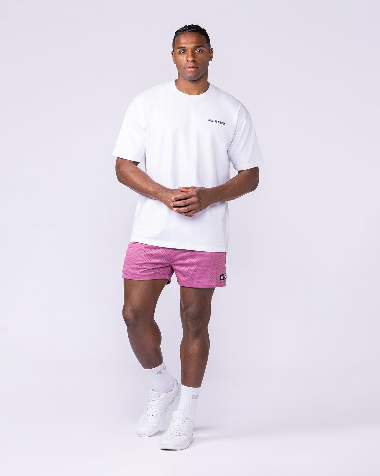 Lay Up 3.5" Shorts - Wild Rose-Shorts-S-112553WDRS-S-MNAPPRL46997-5-Muscle Nation