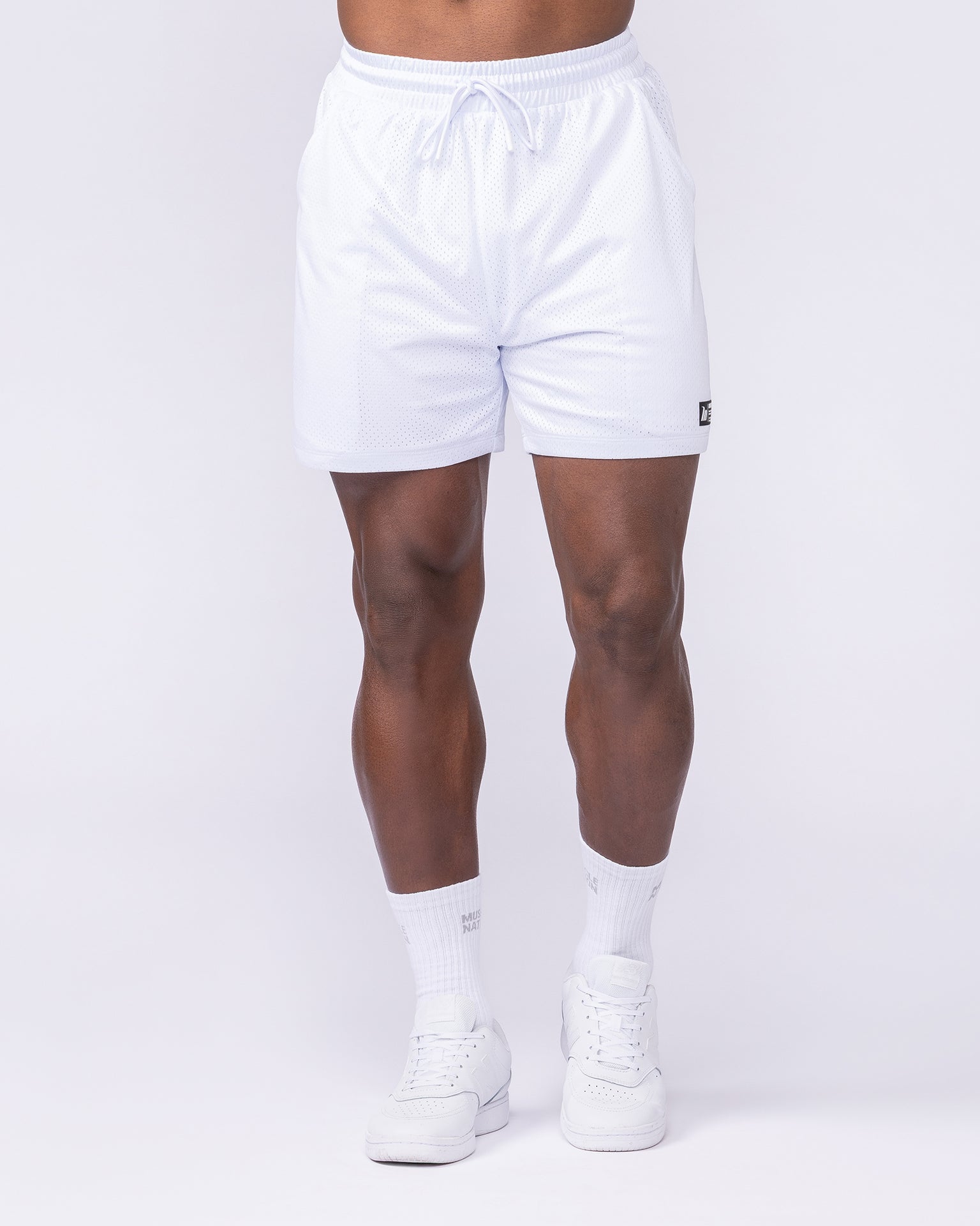 Lay Up 5" Shorts - White-Shorts-S-022304WHT-S-MNAPPRL21273-3-Muscle Nation