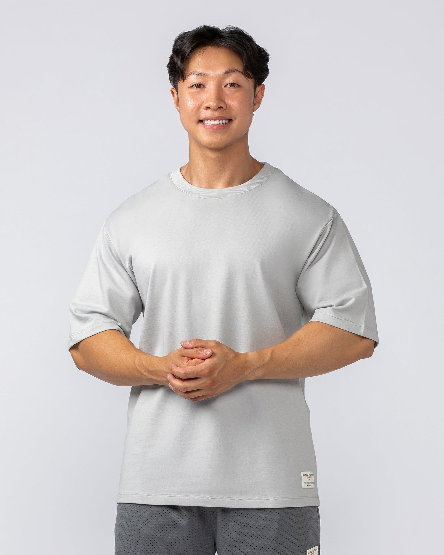 Lee Lem Boxy Loopback Tee - Ice Grey-T-Shirts-XS-022547ICEGREY-XS-MNAPPRL40926-1-Muscle Nation