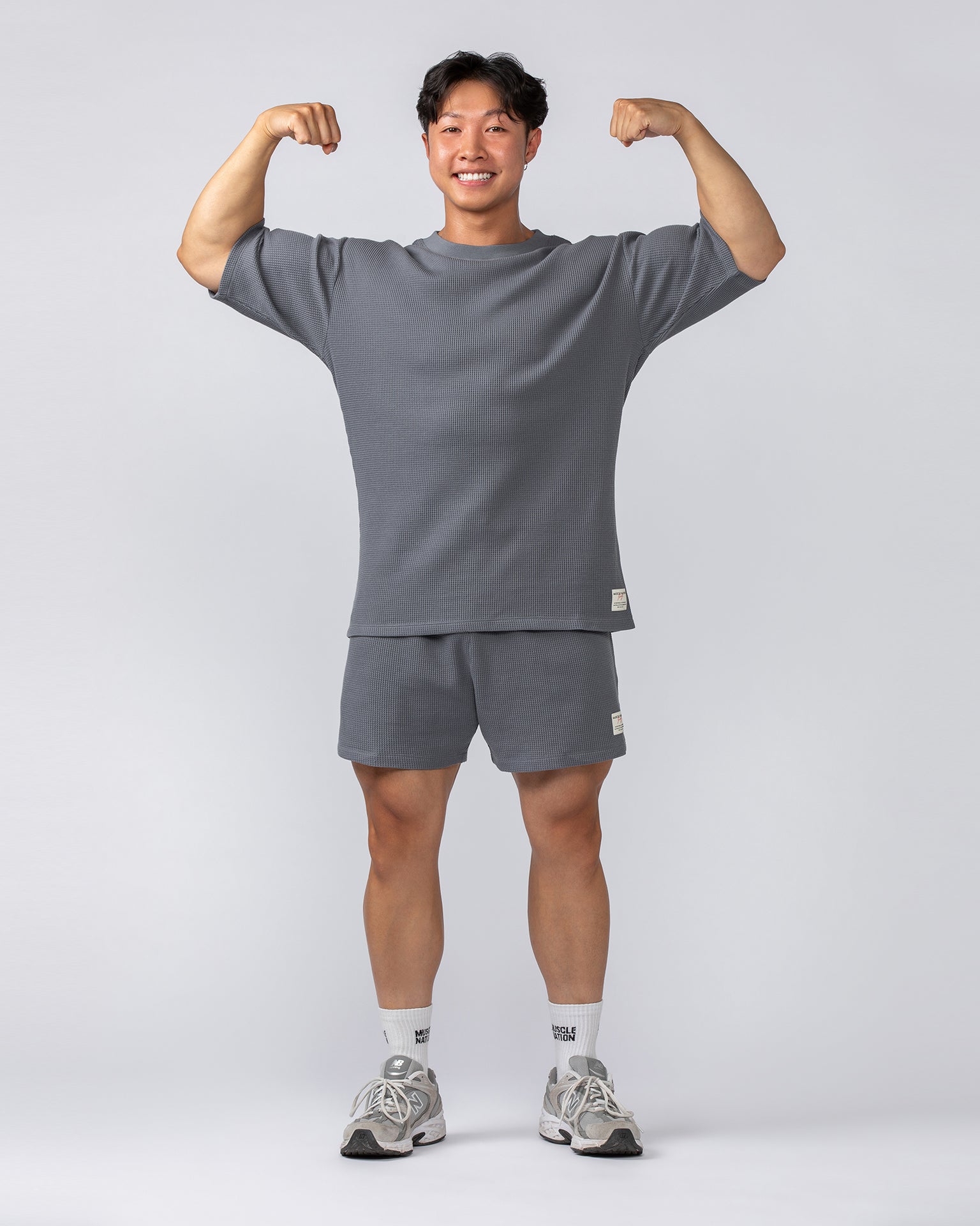 Lee Lem Waffle Shorts - Platinum Grey-Shorts-XS-022549PLGREY-XS-MNAPPRL42797-6-Muscle Nation