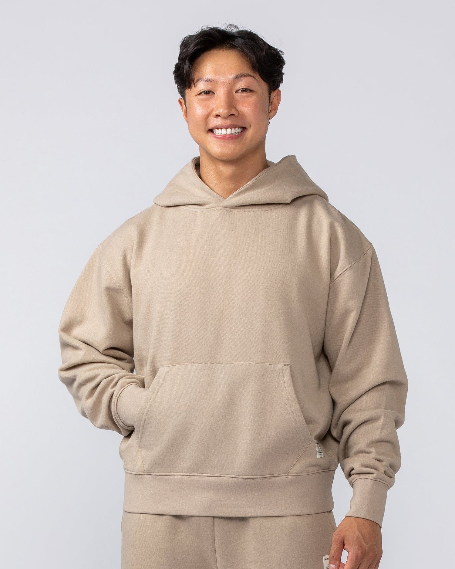 Lee Lem Cropped Hoodie Washed Tuffet - Muscle Nation men's hoodie