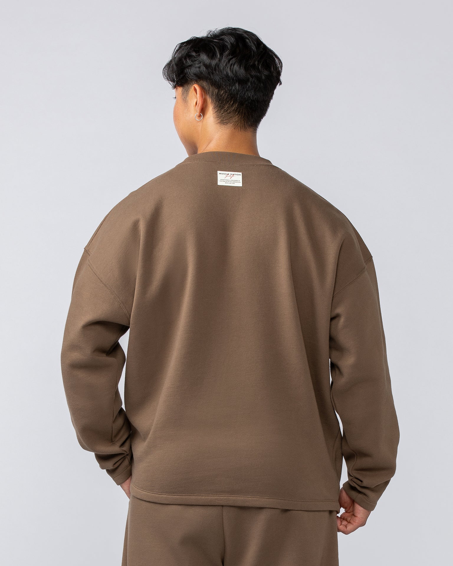 Lee Lem Crew Pullover - Washed Hazelnut-Jumpers & Hoodies-XS-022541WSHHZLNT-XS-MNAPPRL40966-3-Muscle Nation
