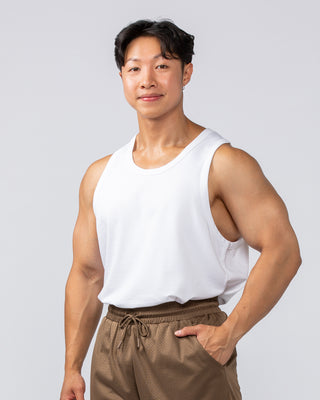 Lee Lem Loopback Tank - White-Singlets & Tanks-S-022543WHT-S-MNAPPRL40905-2-Muscle Nation