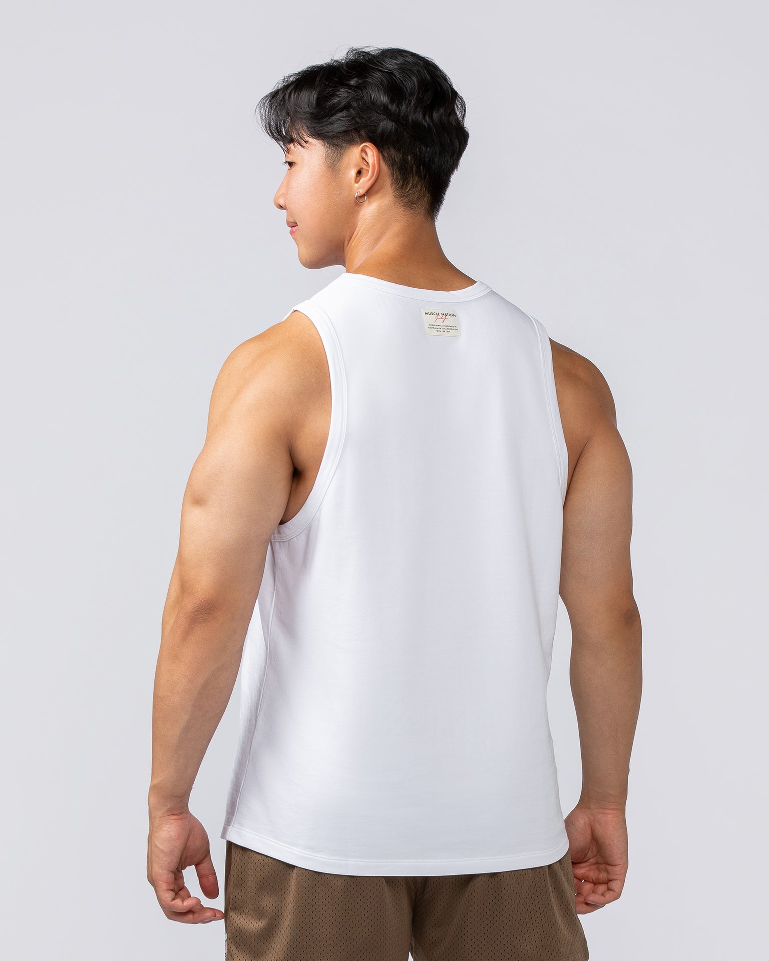 Lee Lem Loopback Tank - White-Singlets & Tanks-S-022543WHT-S-MNAPPRL40905-5-Muscle Nation
