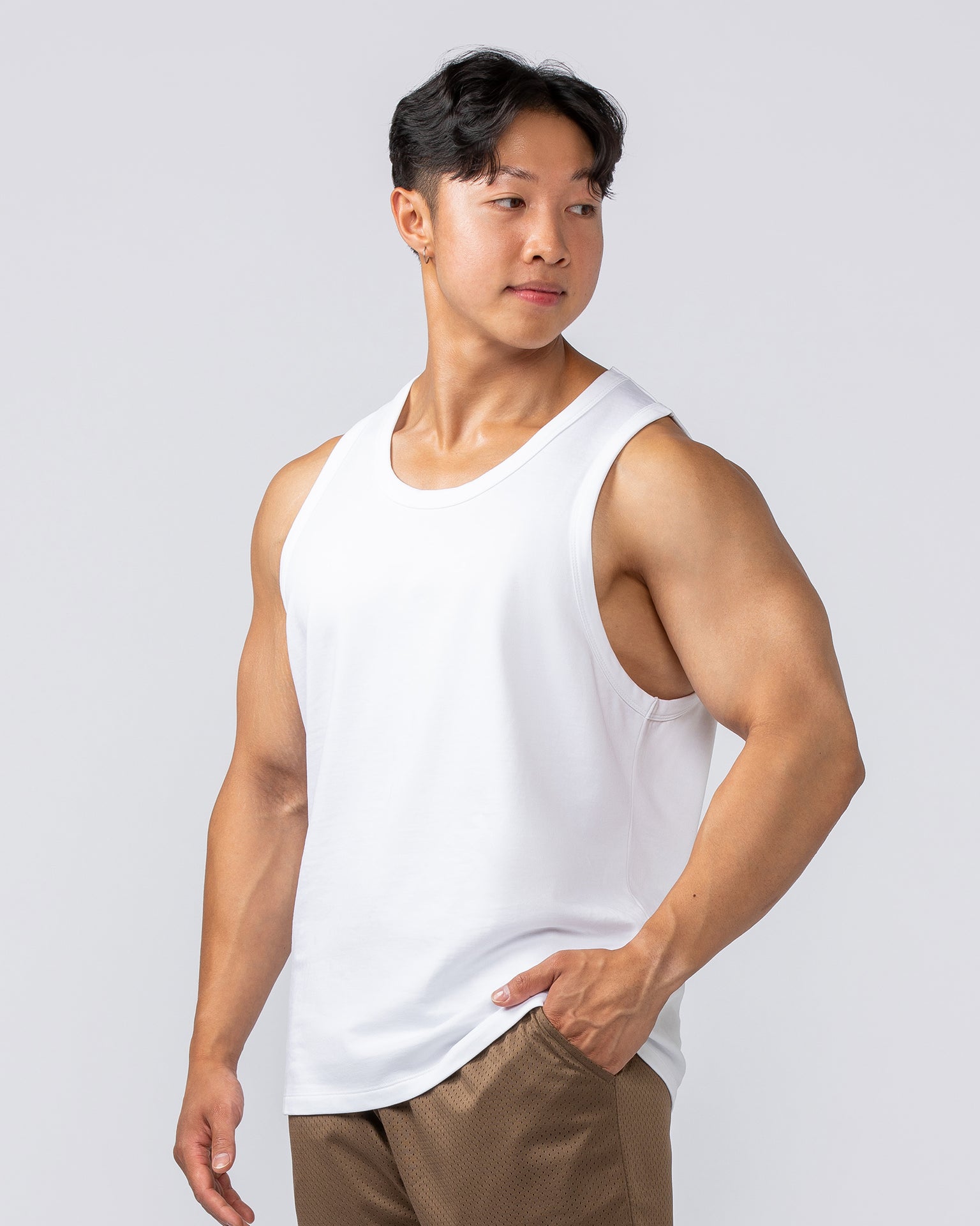Lee Lem Loopback Tank - White-Singlets & Tanks-S-022543WHT-S-MNAPPRL40905-4-Muscle Nation