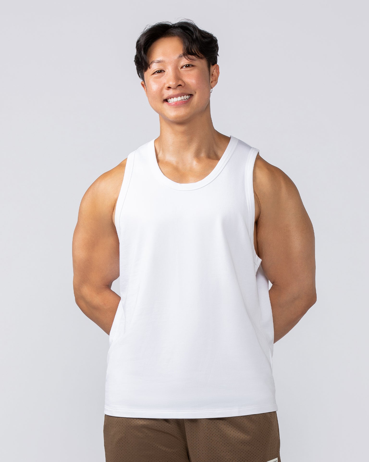 Lee Lem Loopback Tank - White-Singlets & Tanks-S-022543WHT-S-MNAPPRL40905-3-Muscle Nation