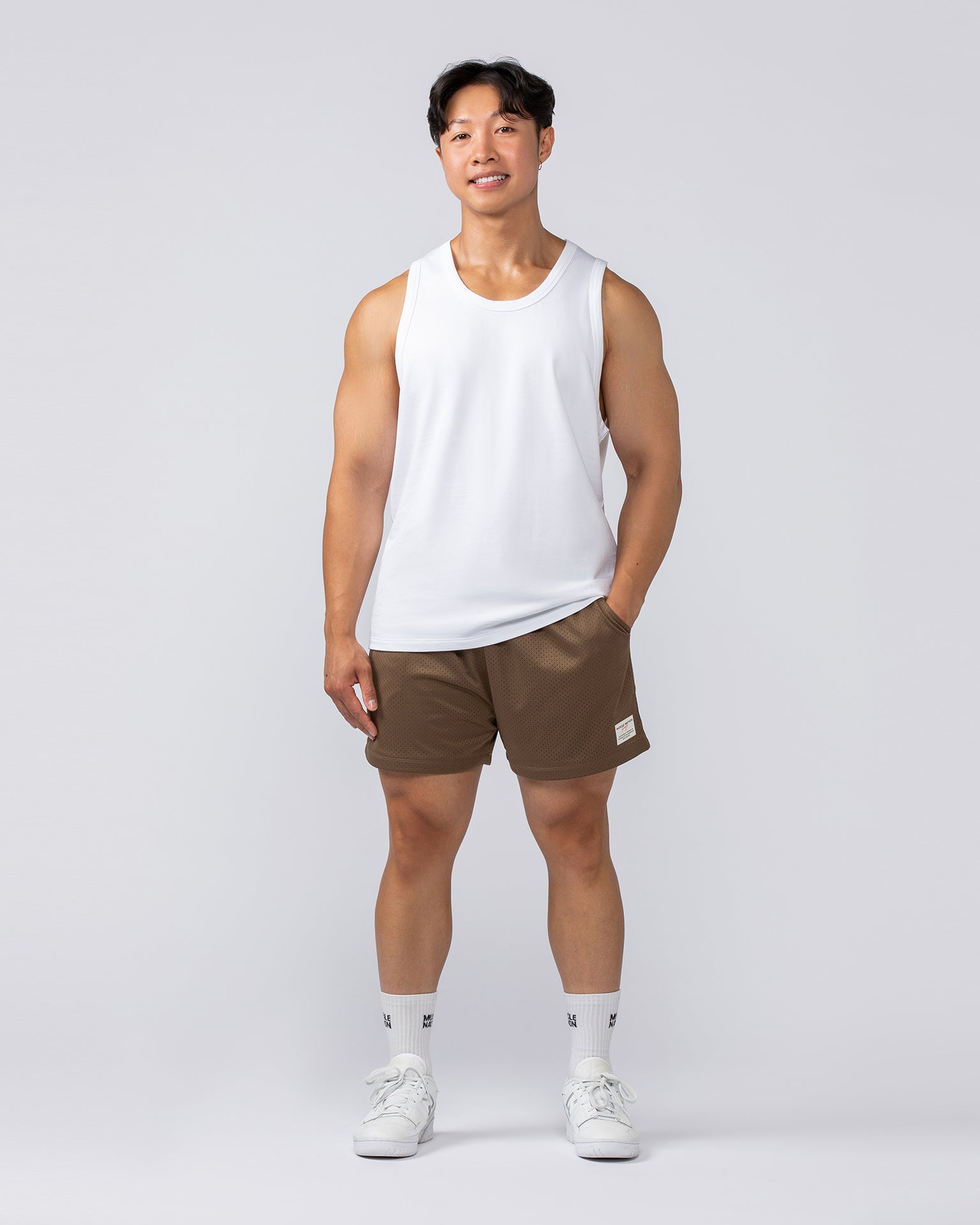 Lee Lem Loopback Tank - White-Singlets & Tanks-S-022543WHT-S-MNAPPRL40905-7-Muscle Nation