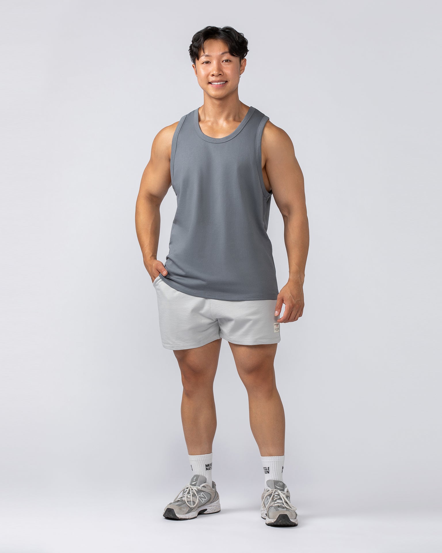 Lee Lem Loopback Shorts - Ice Grey-Shorts-XS-022546ICEGREY-XS-MNAPPRL40990-7-Muscle Nation