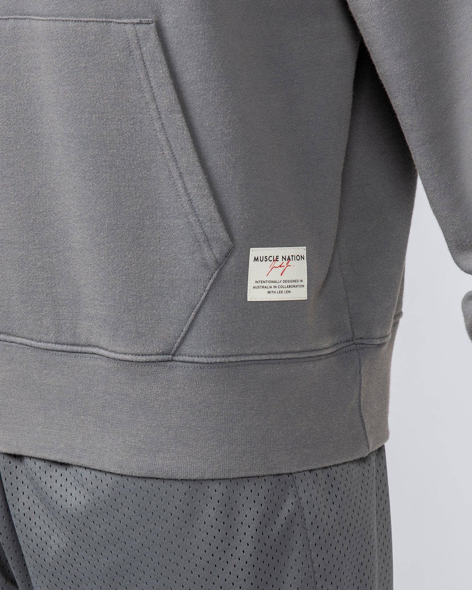 Lee Lem Cropped Hoodie - Washed Platinum Grey-Jumpers & Hoodies-XS-022545WSHPGREY-XS-MNAPPRL40958-5-Muscle Nation