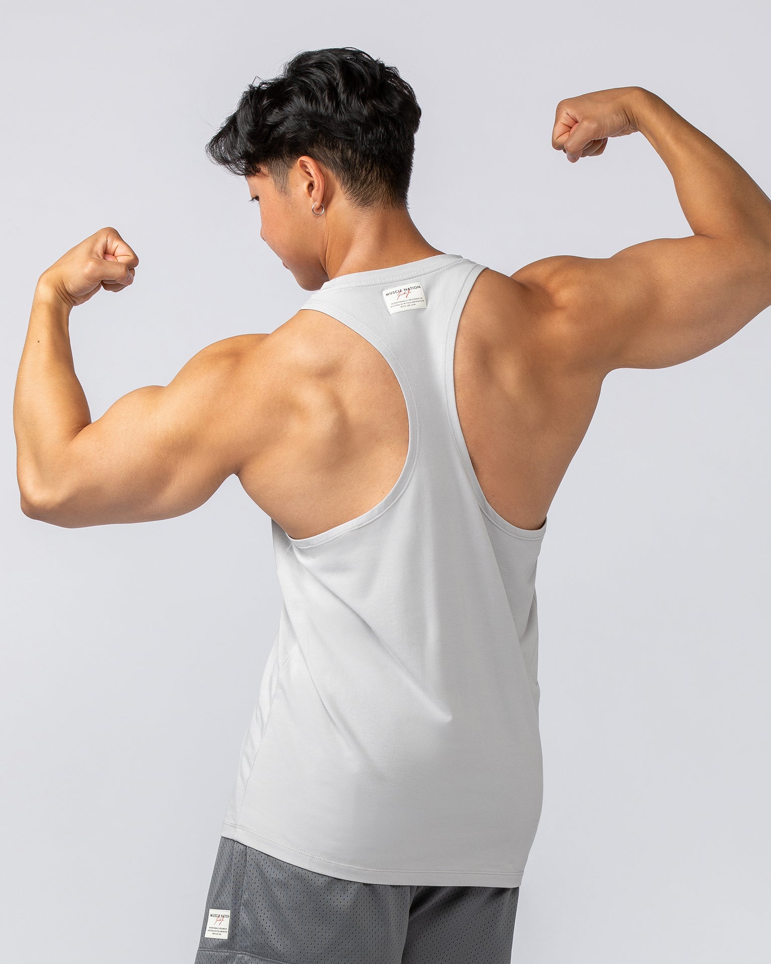 Lee Lem String Singlet - Ice Grey-Singlets & Tanks-S-022550ICEGREY-S-MNAPPRL40891-4-Muscle Nation