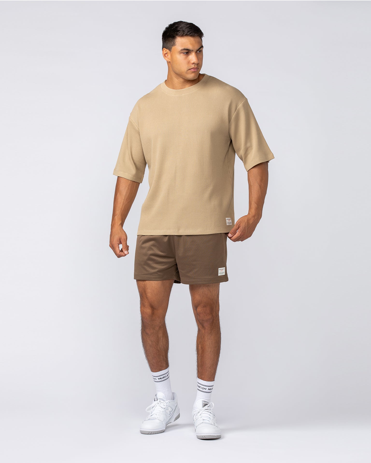 Lee Lem Lay Up 3.5" Shorts - Hazelnut-Shorts-S-022544HZLNT-S-MNAPPRL40983-6-Muscle Nation