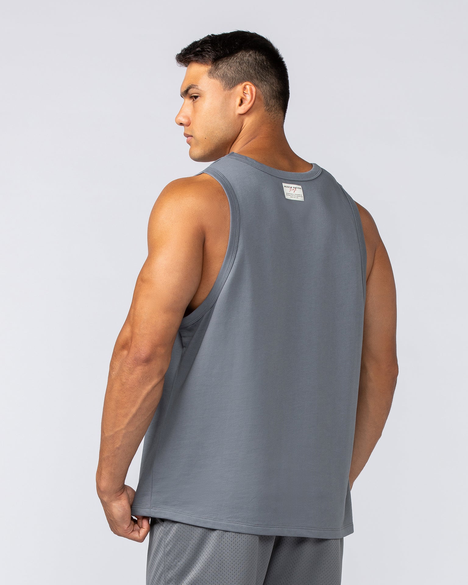 Lee Lem Loopback Tank - Platinum Grey-Singlets & Tanks-S-022543PLGREY-S-MNAPPRL40898-4-Muscle Nation