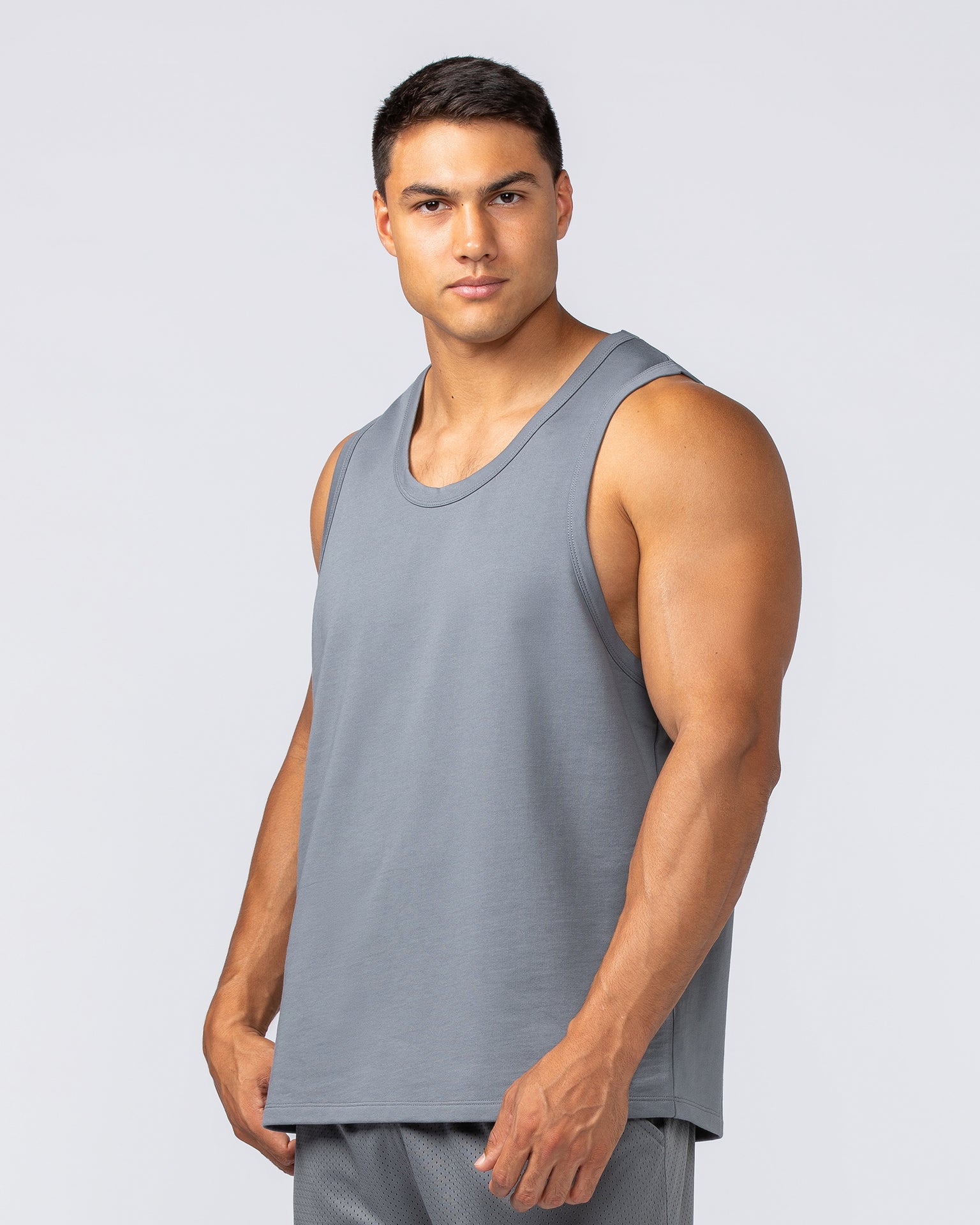 Lee Lem Loopback Tank - Platinum Grey-Singlets & Tanks-S-022543PLGREY-S-MNAPPRL40898-3-Muscle Nation