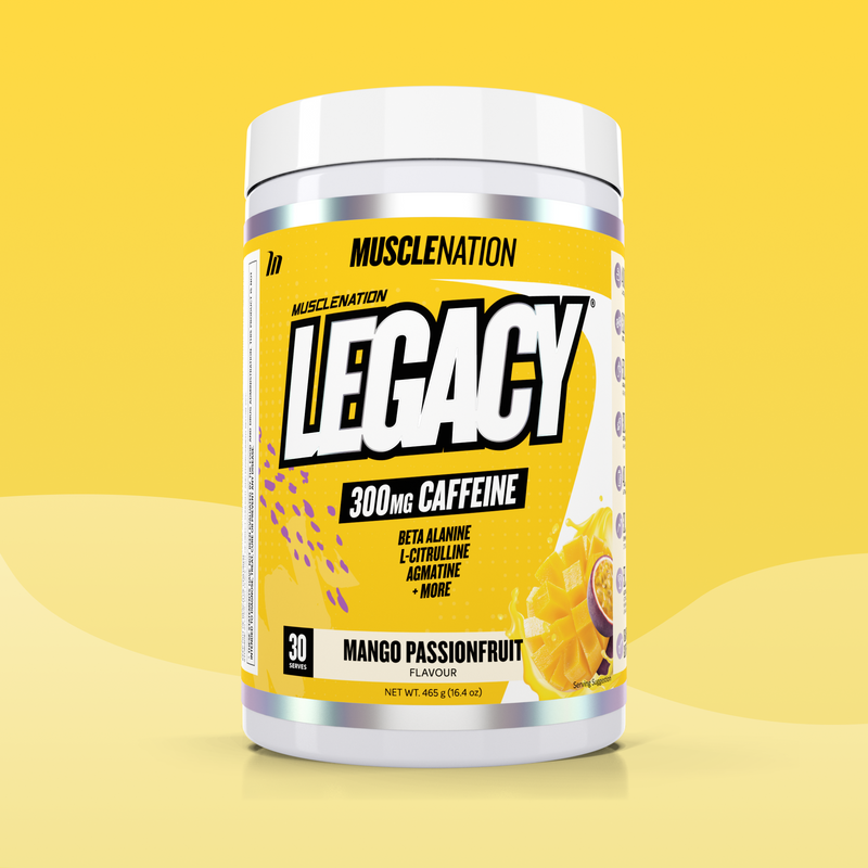 LEGACY Pre-Workout Energy - Mango Passionfruit - 30 serves-Pre-Workouts-MNSUPPS0243-764460254525-1-Muscle Nation