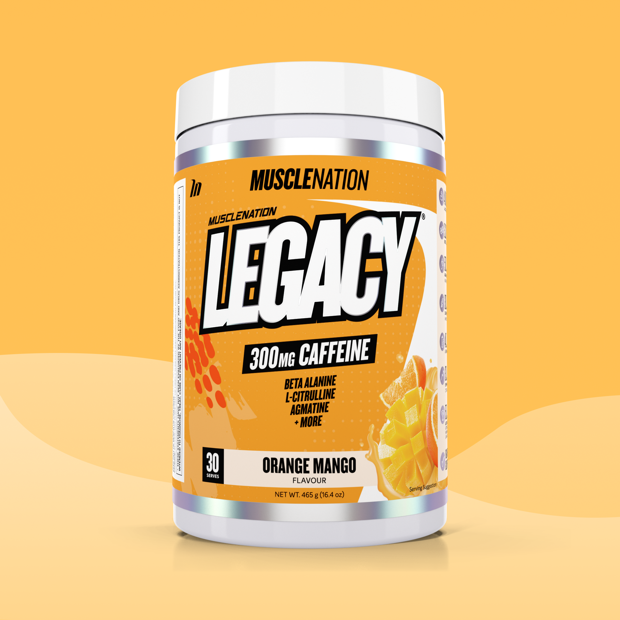 LEGACY Pre-Workout Energy - Orange Mango - 30 serves-Pre-Workouts-MNSUPPS0335-745114578150-1-Muscle Nation