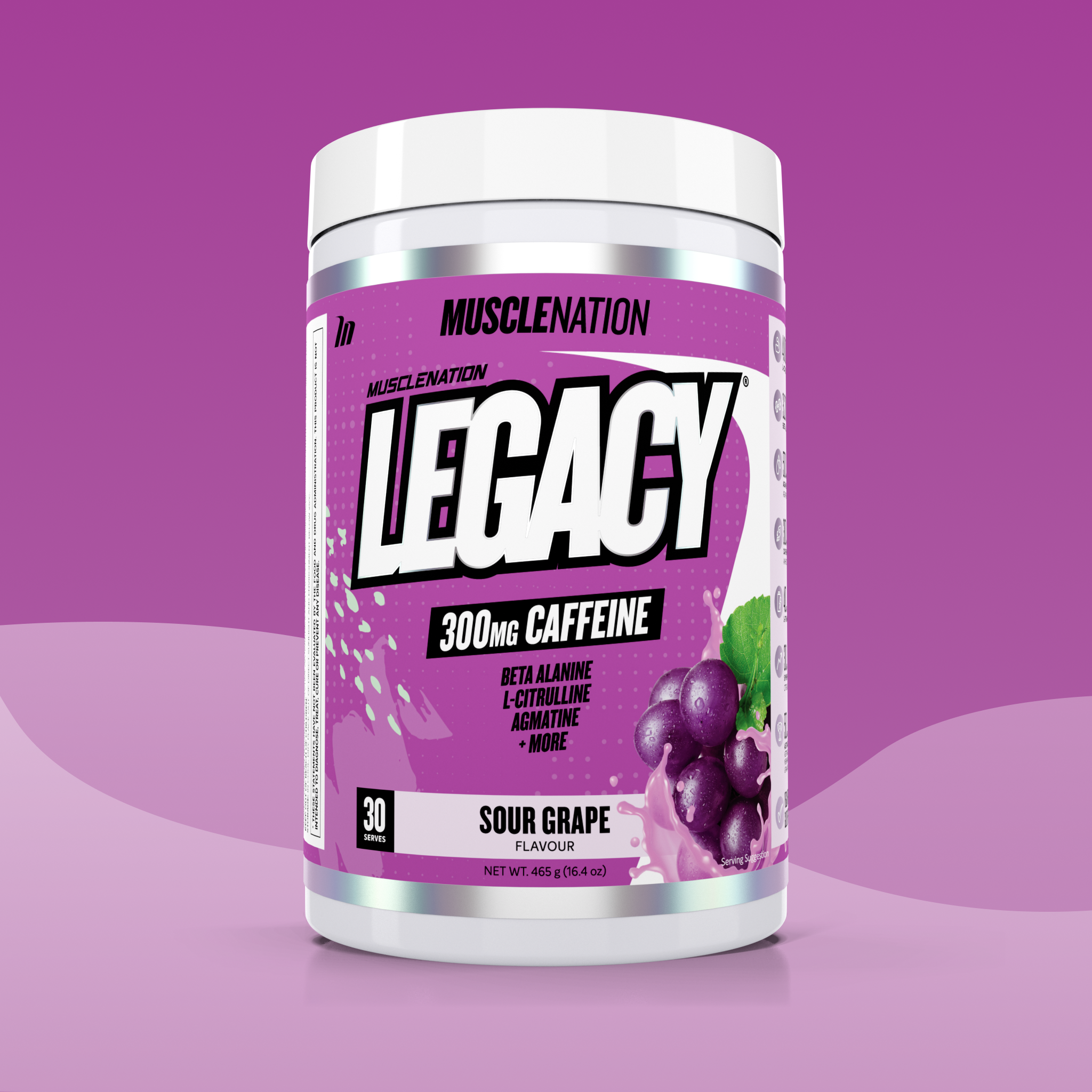 LEGACY Pre-Workout Energy - Sour Grape - 30 serves-Pre-Workouts-MNSUPPS0203-764460254280-1-Muscle Nation