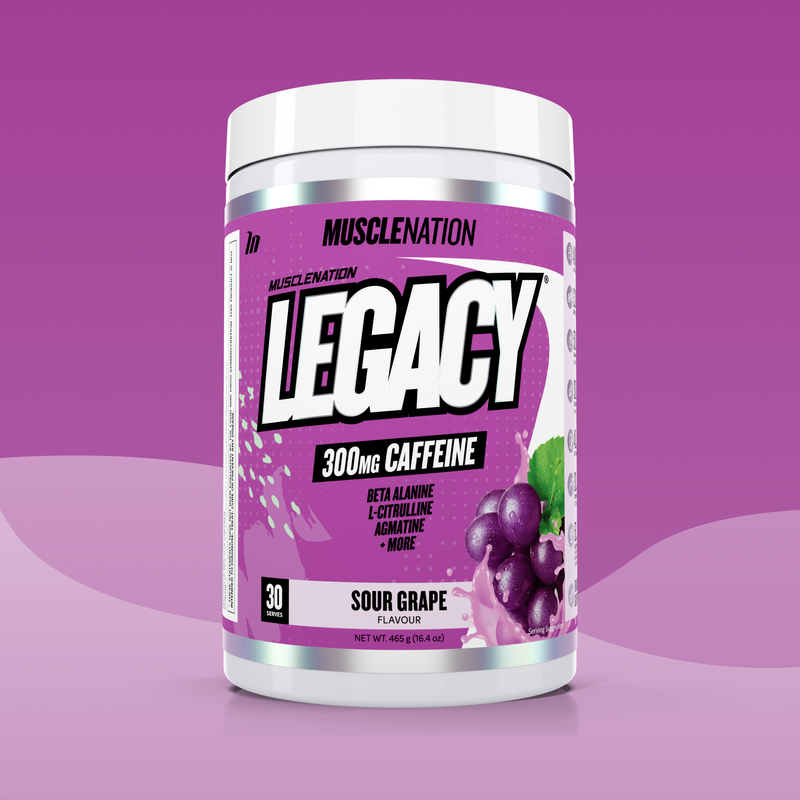 LEGACY Pre-Workout Energy - Sour Grape - 30 serves-Pre-Workouts-MNSUPPS0203-764460254280-1-Muscle Nation