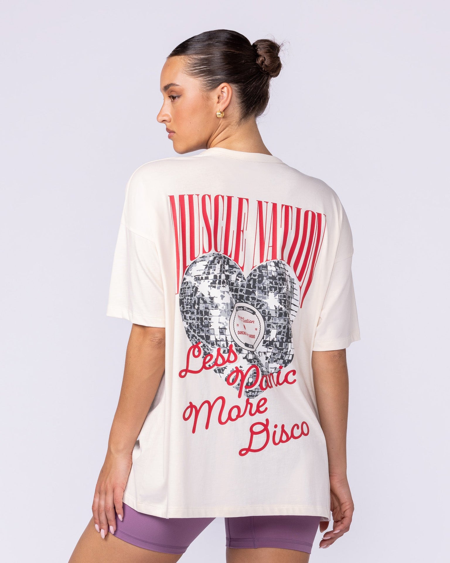 Less Panic More Disco Oversized Tee - Travertine-T-Shirts-XXS-1125144TRAV-XXS-MNAPPRL46224-3-Muscle Nation