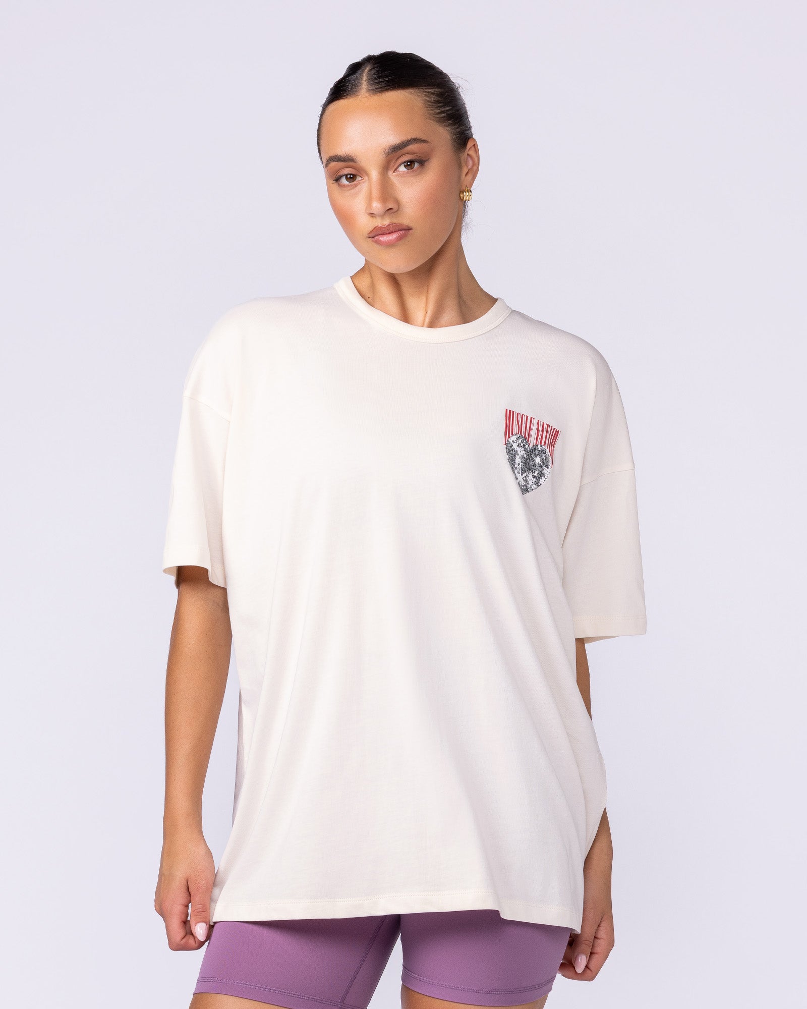 Less Panic More Disco Oversized Tee - Travertine-T-Shirts-XXS-1125144TRAV-XXS-MNAPPRL46224-2-Muscle Nation