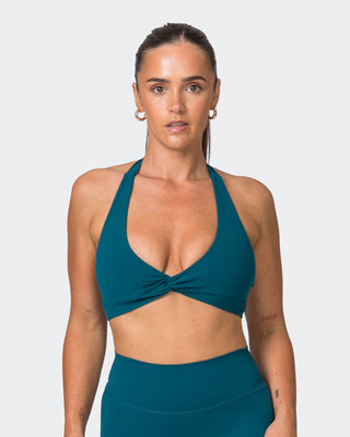 Hype Halter Bralette - Dark Marine-Bralettes-XS-072319DRKMRN-XS-MNAPPRL25689-1-Muscle Nation