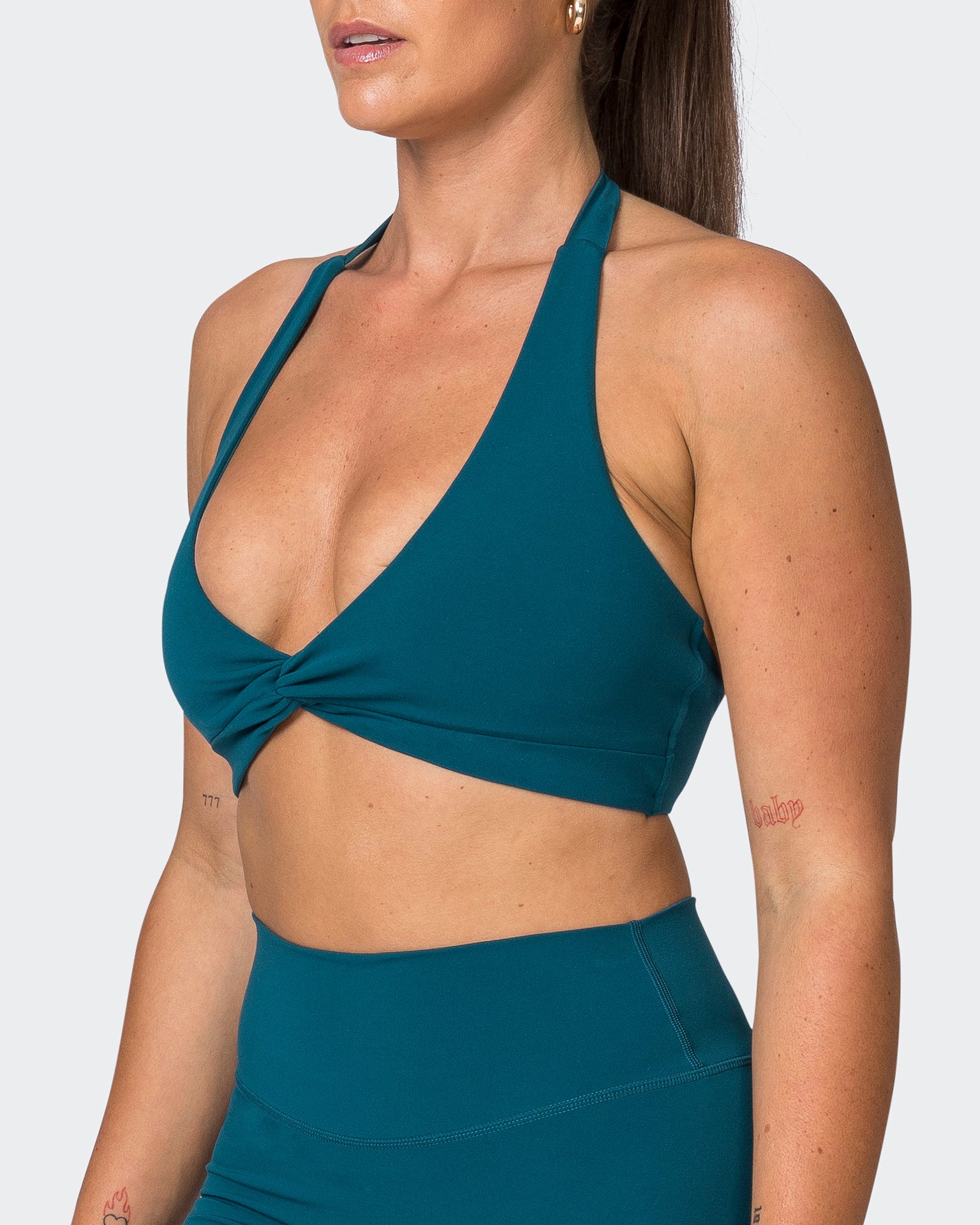Hype Halter Bralette - Dark Marine-Bralettes-XS-072319DRKMRN-XS-MNAPPRL25689-3-Muscle Nation